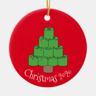 Christmas Toilet Paper Tree Covid 2020 Ceramic Ornament
