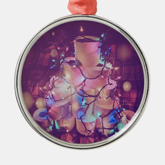 Christmas toliet paper tree metal ornament (Front)