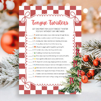 Christmas Tongue Twister Game Holiday Card