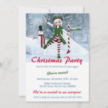 Christmas Toon Girl in a Winter Forest