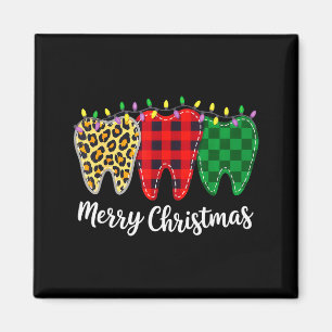 Christmas Tooth Dentist Dental Istant Teeth Leopar Magnet