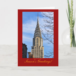 Christmas:Top of the Chrysler Building, Bare Trees Holiday Card