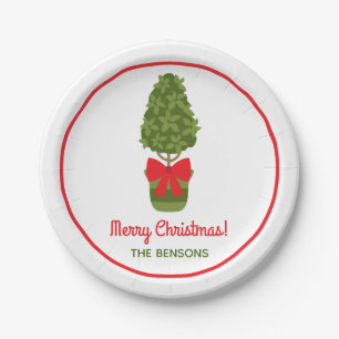 Christmas Topiary Personalised Party Plates