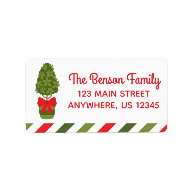 Christmas Topiary Return Address Labels (Front)