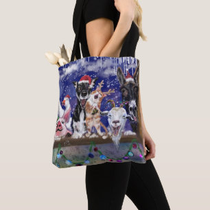 Christmas Tote Bag Funny Farm Animal Party