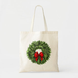 Christmas Tote with Christmas Wreath