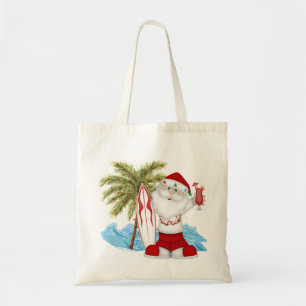 Christmas Tote with Tropical Santa and Surf Board Bag