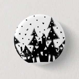 Christmas Town 3 Cm Round Badge