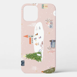 Christmas Town: Cute Vintage Landscape iPhone 12 Case