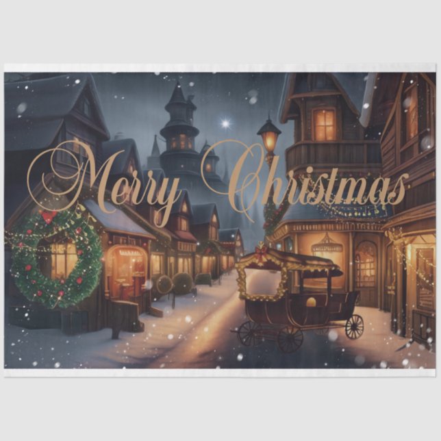 Christmas Town Gift Wrapping Tissue Paper (Front)