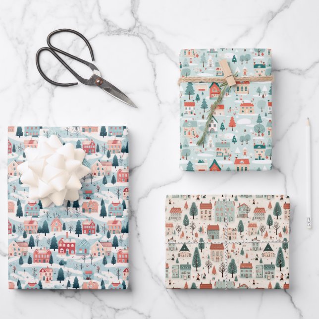 Christmas Town Magic Wrapping Paper (Front)