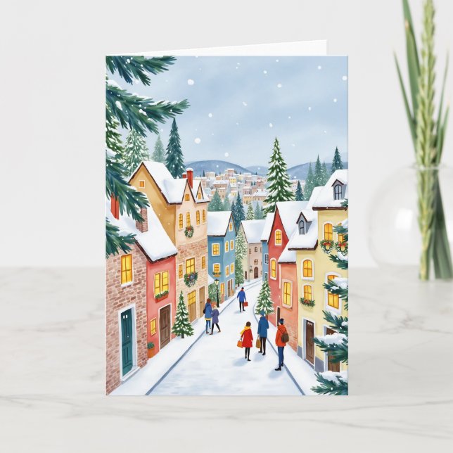Christmas Town Painted Card (Front)