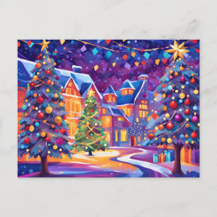 christmas town postcard