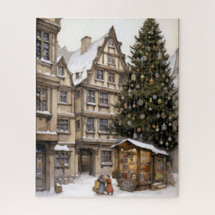 Christmas Town Theme Winter Snow   Jigsaw Puzzle