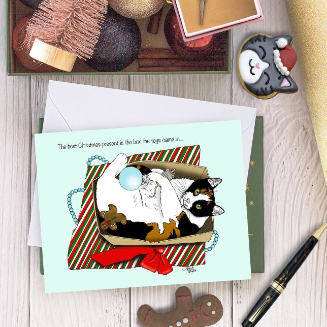 Christmas Toy Box Cat Card (Creator Uploaded)