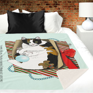 Christmas Toy Box Cat Sherpa Blanket