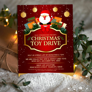Christmas Toy Drive Charity Donation Red Santa Flyer