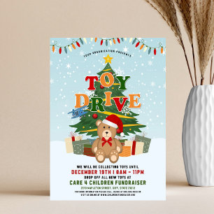 Christmas Toy Drive Donation Tree & Teddy Bear Flyer