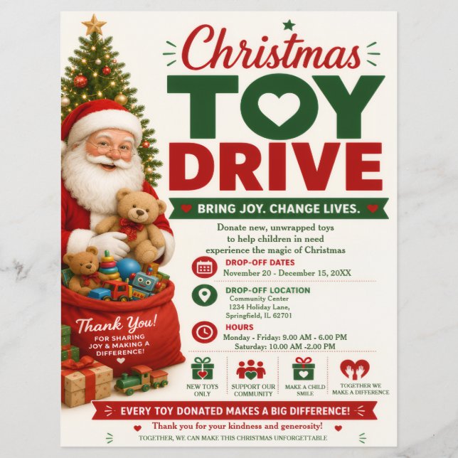 Christmas Toy Drive Flyer (Front)