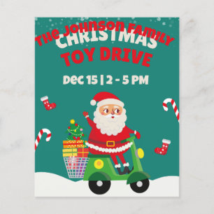 Christmas Toy Drive Santa Motorbike Presents Flyer