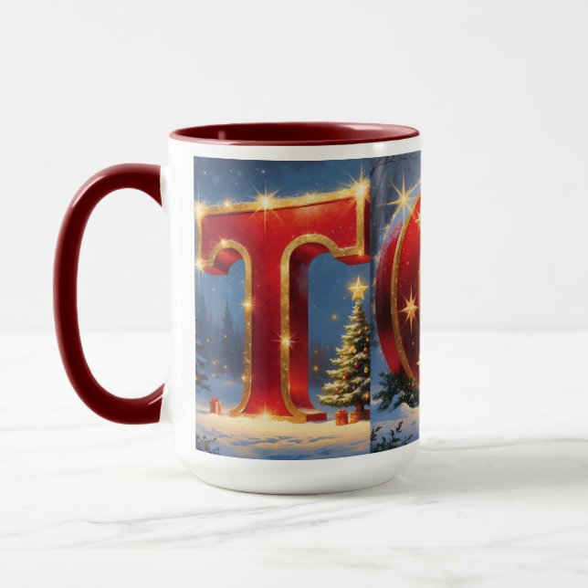 Christmas TOY Mug Holiday Kids & Sparkling Letters (Left)