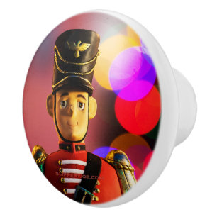 Christmas toy soldier figurine SlipperyJoe gay pri Ceramic Knob