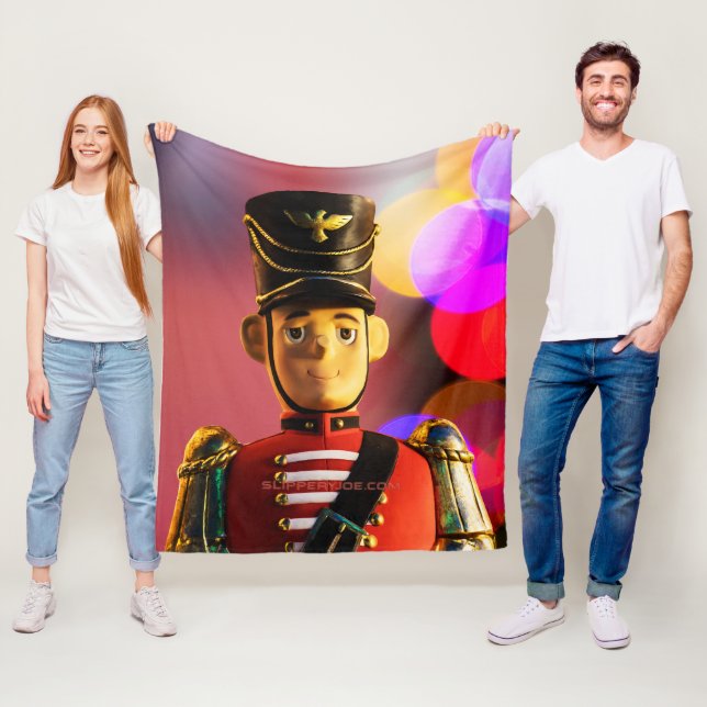 Christmas toy soldier figurine SlipperyJoe gay pri Fleece Blanket (In Situ)
