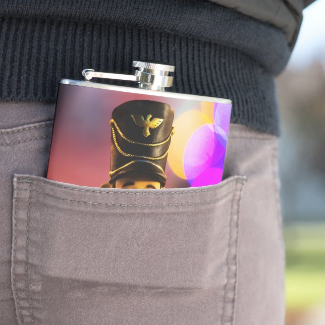 Christmas toy soldier figurine SlipperyJoe gay pri Hip Flask (In Situ)