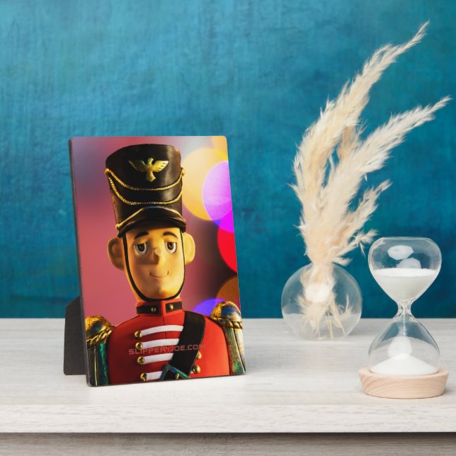 Christmas toy soldier figurine SlipperyJoe gay pri Plaque (Side)