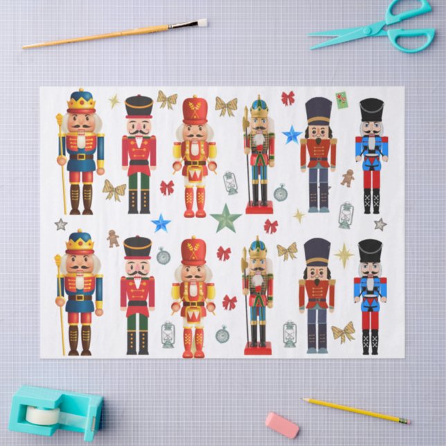 christmas toy soldier Nutcracker pattern Tissue Paper (Craft)