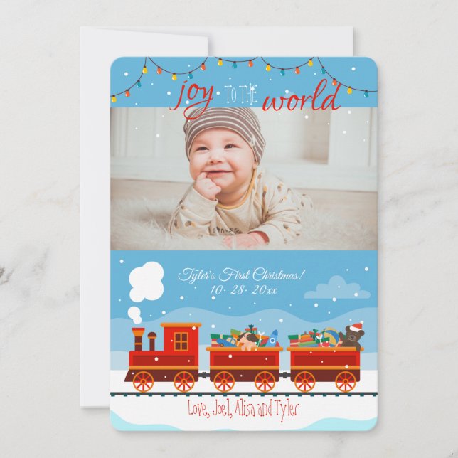 Christmas Toy Train Photo Holiday Card (Front)