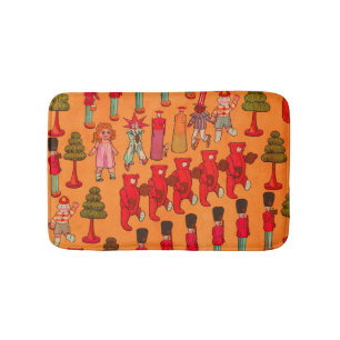 Christmas Toy Vintage Children Play Bath Mat
