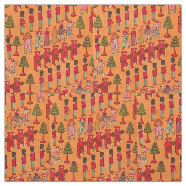 Christmas Toy Vintage Children Play Fabric (Swatch)