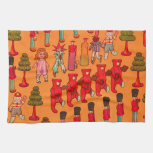 Christmas Toy Vintage Children Play Tea Towel