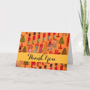 Christmas Toy Vintage Children Play Thank You Card