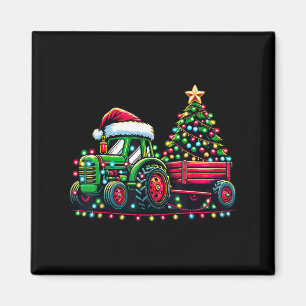 Christmas Tractor Boys Santa Xmas Farm Truck Magnet