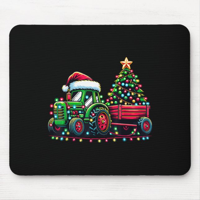 Christmas Tractor Boys Santa Xmas Farm Truck  Mouse Pad (Front)