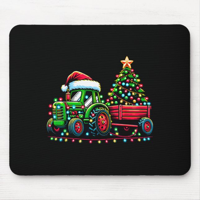 Christmas Tractor Boys Santa Xmas Farm Truck  Mouse Pad (Front)