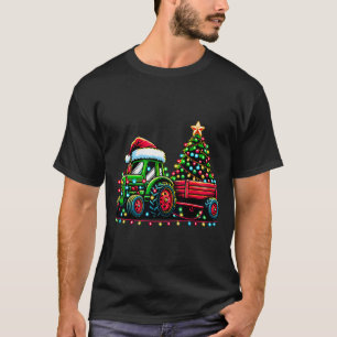 Christmas Tractor Boys Santa Xmas Farm Truck  T-Shirt