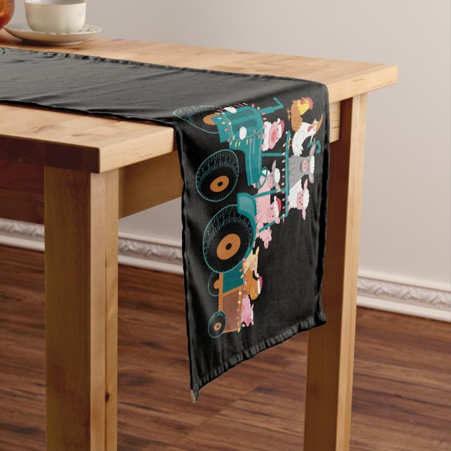 Christmas Tractor Farm Funny Holiday  Short Table Runner (In Situ)