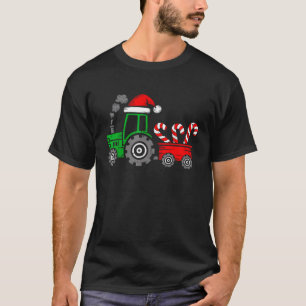 Christmas Tractor Santa Xmas Farm Truck Boys Kids  T-Shirt