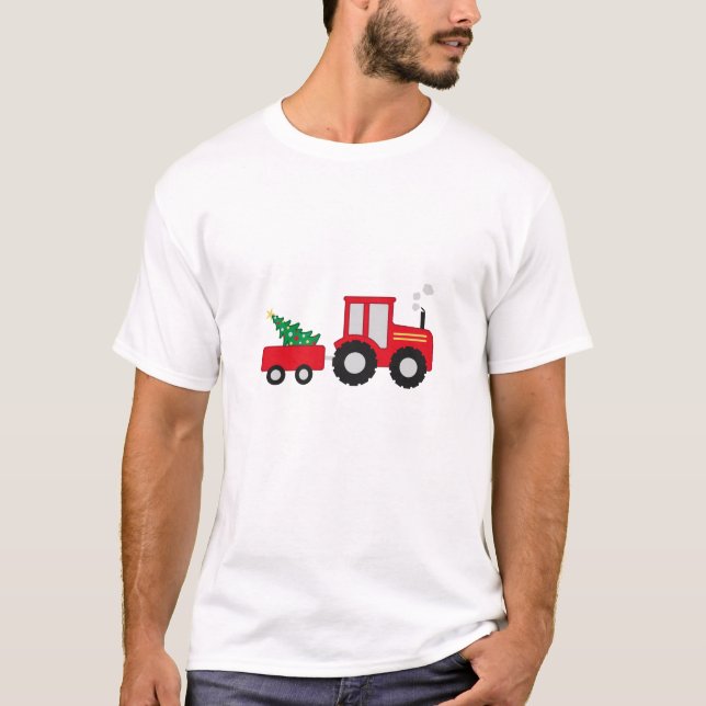 Christmas Tractor T-Shirt (Front)