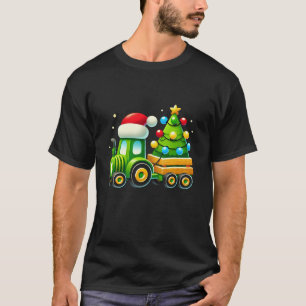 Christmas Tractor Xmas Tree Farm Truck Holiday Boy T-Shirt