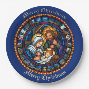 Christmas Traditional Nativity Scene  Paper Plate