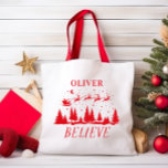 Christmas traditional scene red winter reindeer tote bag<br><div class="desc">Christmas traditional scene winter red reindeer modern red holiday gift.</div>