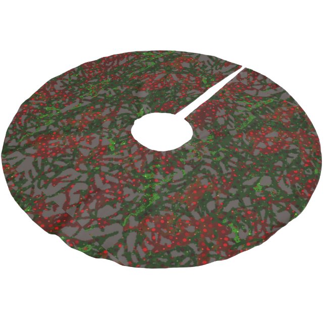 Christmas Traditional Tinsel  Design Brushed Polyester Tree Skirt (Angled)