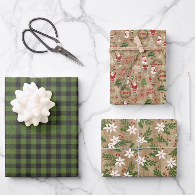 Christmas Traditional Wrapping Paper Sheet (Front)