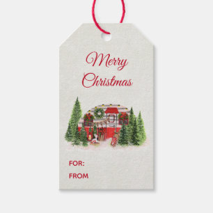 Christmas Trailer Camper Outdoorsy Theme Gift Tags