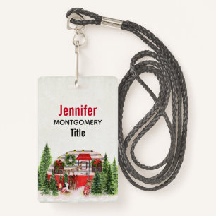 Christmas Trailer Camper Outdoorsy Theme ID Badge