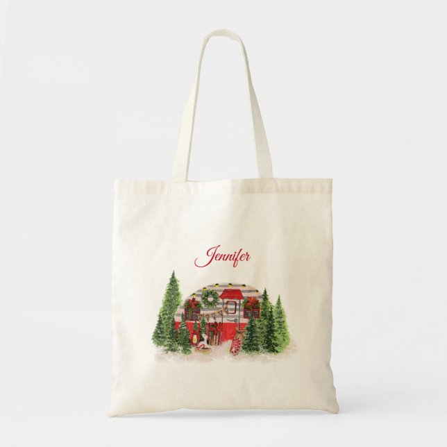  Christmas Trailer Camper Outdoorsy Theme Tote Bag (Front)